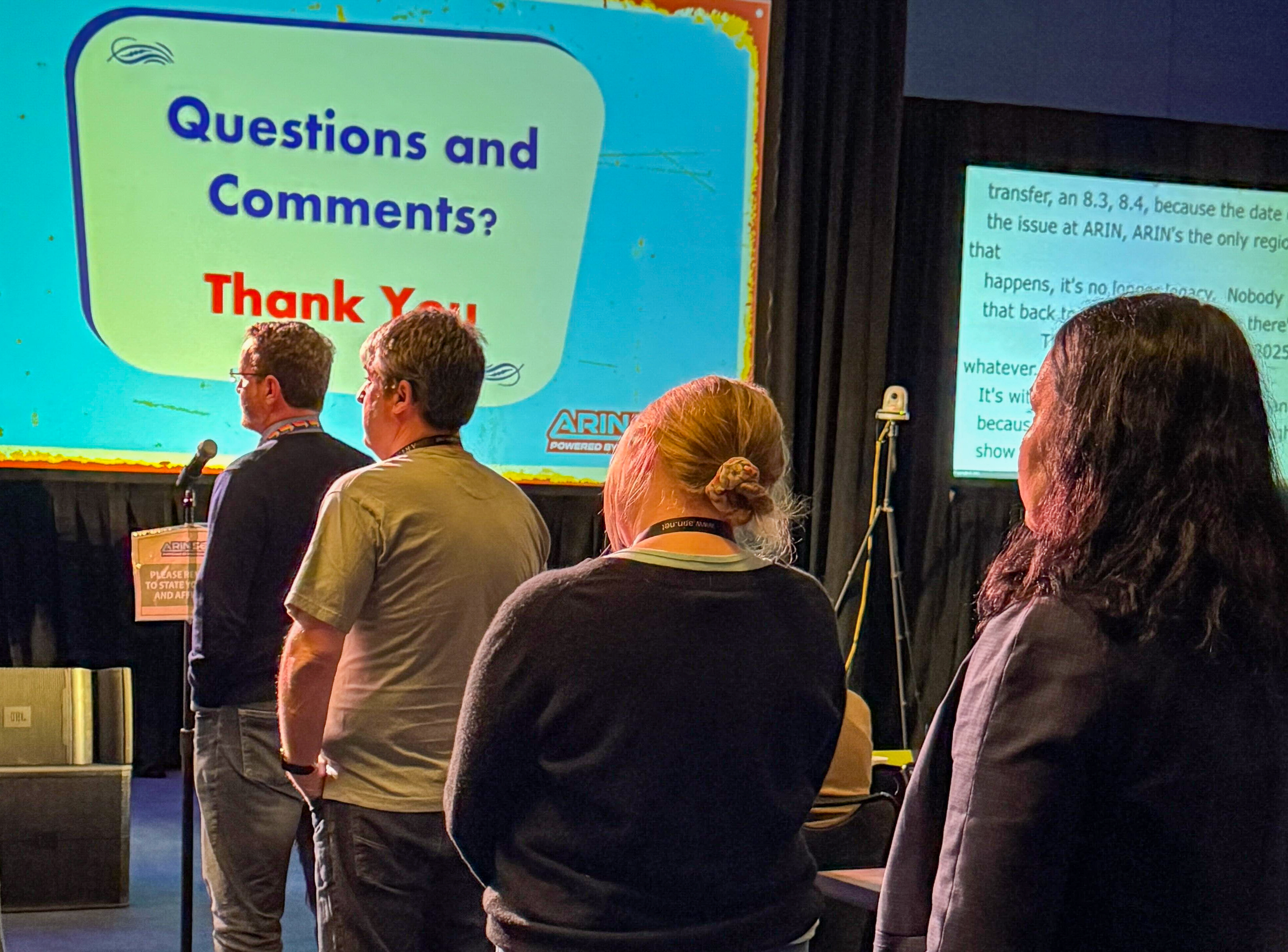 Attendees ask questions