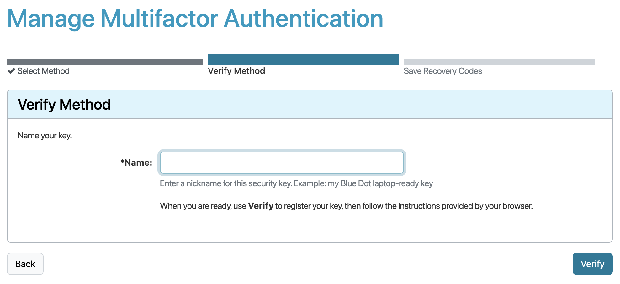 Select Security Key